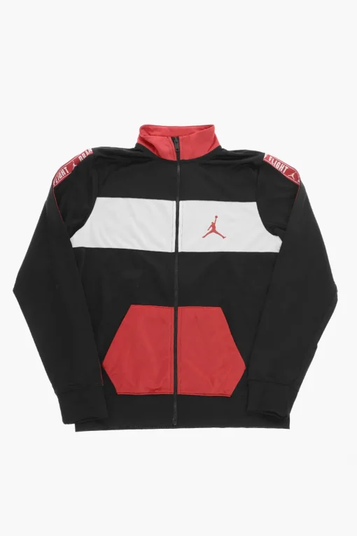 AIR JORDAN Felpa con Chiusura Zip e Banda Logata a Contrasto>Nike KIDS Outlet