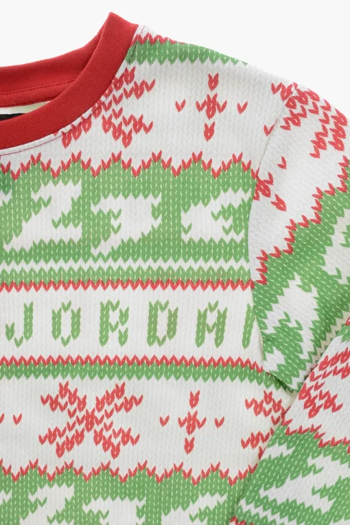 Hot AIR JORDAN Felpa Girocollo JUMPMAN HOLIDAY in Cotone Garzato Bambino Abbigliamento