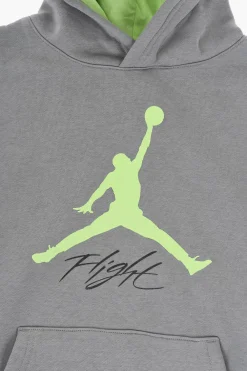 Outlet AIR JORDAN Felpa Hoodie BASELINE in Cotone Felpato con Stampa a Conrasto Bambino Abbigliamento|Abbigliamento