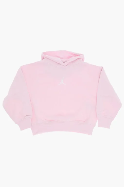 Online AIR JORDAN Felpa Hoodie in Tinta Unita con Logo Ricamato Abbigliamento