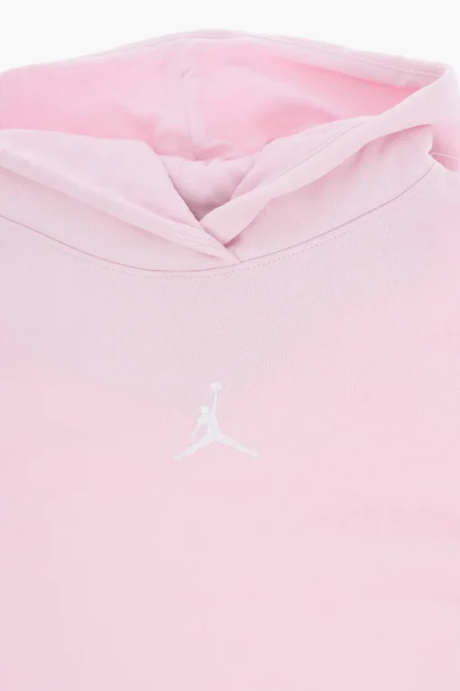 Online AIR JORDAN Felpa Hoodie in Tinta Unita con Logo Ricamato Abbigliamento