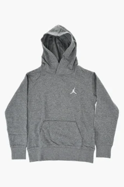 Discount AIR JORDAN Felpa Hoodie in Cotone Garzato con Logo Ricamato Bambino Abbigliamento