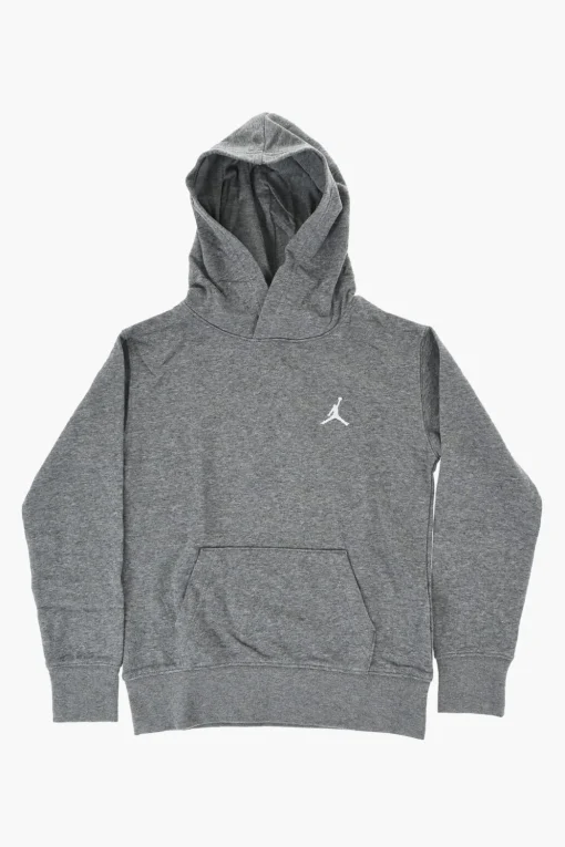 Discount AIR JORDAN Felpa Hoodie in Cotone Garzato con Logo Ricamato Bambino Abbigliamento