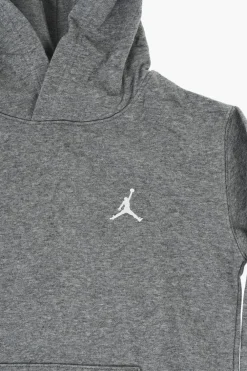 Discount AIR JORDAN Felpa Hoodie in Cotone Garzato con Logo Ricamato Bambino Abbigliamento