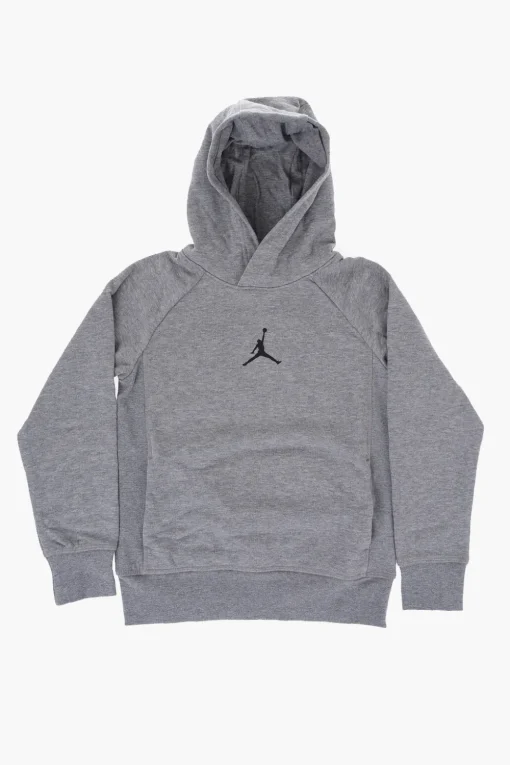 AIR JORDAN Felpa Hoodie in Misto Cotone Garzato con Logo a Contrasto>Nike KIDS New