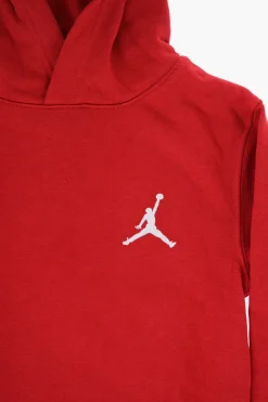 Online AIR JORDAN Felpa Hoodie in Tinta Unita con Logo a Contrasto Bambino Abbigliamento