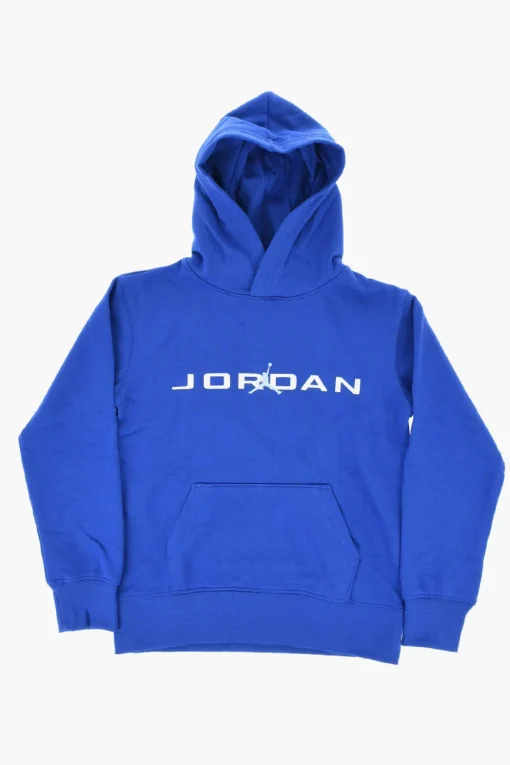 Discount AIR JORDAN Felpa Hoodie in Tinta Unita con Logo a Contrasto Bambino Abbigliamento
