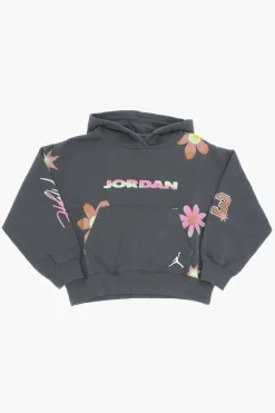 Discount AIR JORDAN Felpa Hoodie in Misto Cotone Felpato Stampata Abbigliamento