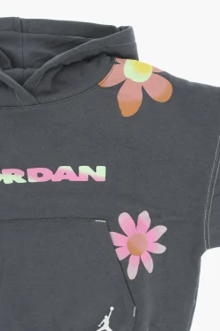 Discount AIR JORDAN Felpa Hoodie in Misto Cotone Felpato Stampata Abbigliamento