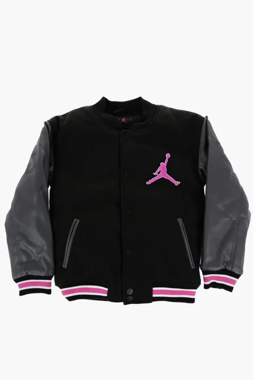 New AIR JORDAN Giubbotto Varsity Imbottito con Maniche in Ecopelle Abbigliamento