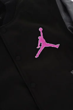 New AIR JORDAN Giubbotto Varsity Imbottito con Maniche in Ecopelle Abbigliamento