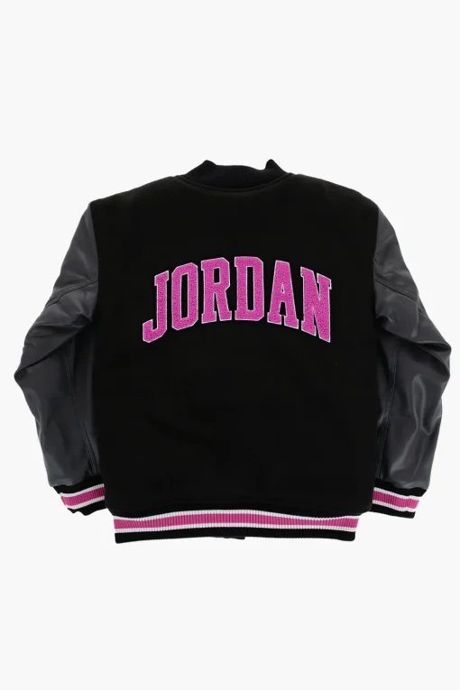 New AIR JORDAN Giubbotto Varsity Imbottito con Maniche in Ecopelle Abbigliamento