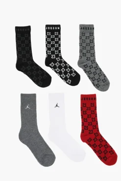 Best AIR JORDAN Set 6 Paia di Calzini in Tessuto Stretch con Monogram All-Over Bambino Abbigliamento