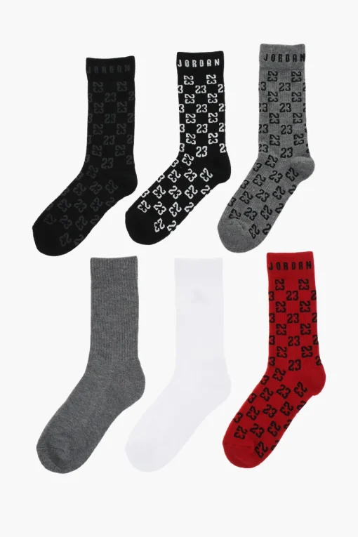 Best AIR JORDAN Set 6 Paia di Calzini in Tessuto Stretch con Monogram All-Over Bambino Abbigliamento