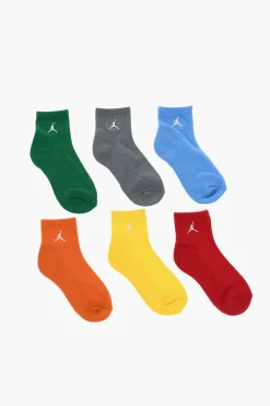 AIR JORDAN Set 6 Paia di Calzini in Tessuto Stretch con Logo Ricamato>Nike KIDS Outlet