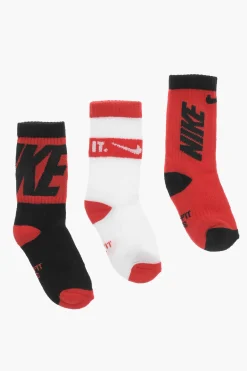 AIR JORDAN Set 3 Paia di Calzini Dri-Fit con Logo a Contrasto>Nike KIDS Outlet