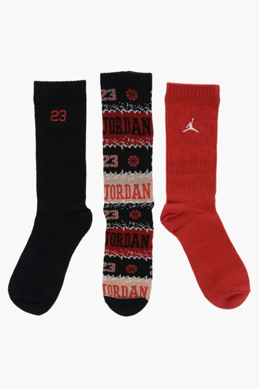 Hot AIR JORDAN Set 3 Paia di Calzini Lunghi Ricamati Bambino Abbigliamento