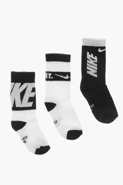 AIR JORDAN Set 3 Paia di Calzini Dri-Fit con Logo a Contrasto>Nike KIDS Sale