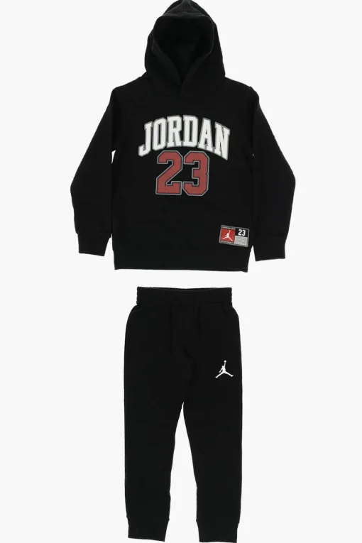 Sale AIR JORDAN Set Felpa Hoodie e Joggers in Cotone Felpato con Logo Stampato Bambino Abbigliamento