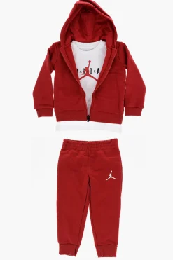 Discount AIR JORDAN Set Felpa Hoodie in Cotone Felpato T-shirt Girocollo e Joggers Bambino Abbigliamento