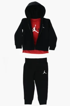 AIR JORDAN Set Felpa Hoodie in Cotone Felpato T-shirt Girocollo e Joggers>Nike KIDS Fashion