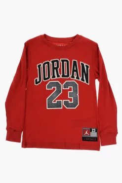 Hot AIR JORDAN T-Shirt a Manica Lunga con Logo in Rilievo Bambino Abbigliamento
