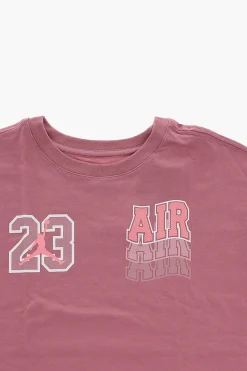 AIR JORDAN T-Shirt Girocollo in Cotone con Stampa sul Fronte>Nike KIDS Best