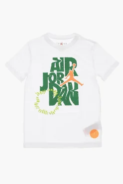 New AIR JORDAN T-Shirt Girocollo con Maxi Stampa Frontale Bambino Abbigliamento
