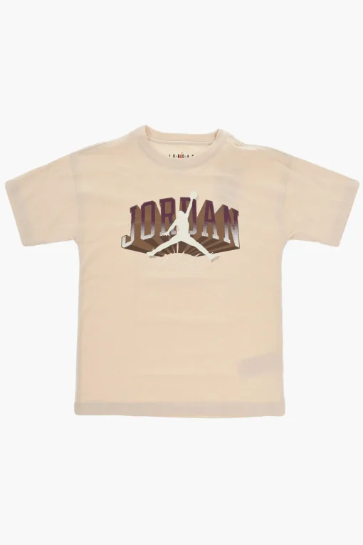 Outlet AIR JORDAN T-Shirt Girocollo in Tinta Unita con Logo Stampato Abbigliamento