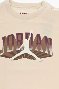 Outlet AIR JORDAN T-Shirt Girocollo in Tinta Unita con Logo Stampato Abbigliamento