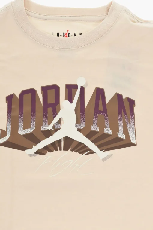 Outlet AIR JORDAN T-Shirt Girocollo in Tinta Unita con Logo Stampato Abbigliamento