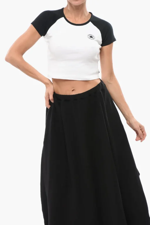 Hot ALL STAR CHCUK TAYLOR T-shirt Girocollo Crop Bicolore Donna T-Shirts E Tops