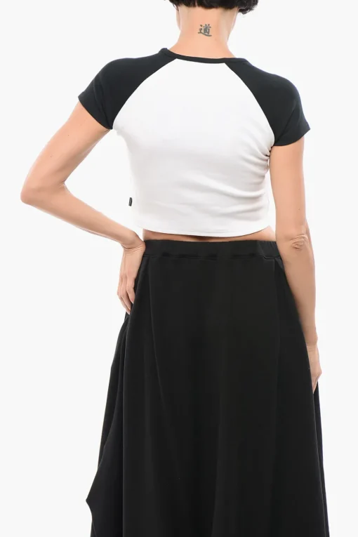 Hot ALL STAR CHCUK TAYLOR T-shirt Girocollo Crop Bicolore Donna T-Shirts E Tops