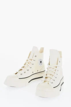 Discount ALL STAR CHUCK TAYLOR 70 Sneakers Alte in Canvas con Dettagli in Ecopelle e Punta Squadrata Donna Sneaker
