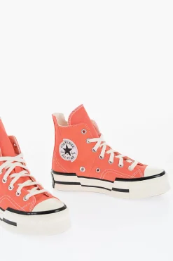 New ALL STAR CHUCK TAYLOR 70 Sneakers Alte CHUCK 70 PLUS in Canvas con Design Asimmetrico e Platform 3.5cm Donna Sneaker