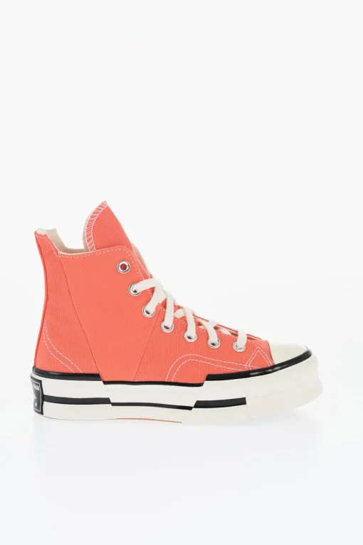 New ALL STAR CHUCK TAYLOR 70 Sneakers Alte CHUCK 70 PLUS in Canvas con Design Asimmetrico e Platform 3.5cm Donna Sneaker