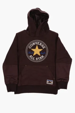 ALL STAR CHUCK TAYLOR Felpa Hoodie in Tinta Unita con Maxi Logo Frontale>Converse KIDS Best