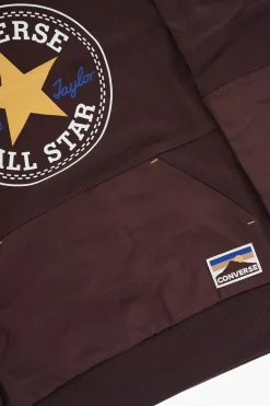 ALL STAR CHUCK TAYLOR Felpa Hoodie in Tinta Unita con Maxi Logo Frontale>Converse KIDS Best
