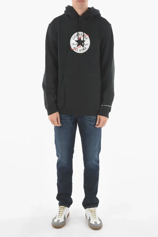 Outlet ALL STAR CHUCK TAYLOR Felpa con Cappuccio e Maxi Tasca a Toppa Uomo Felpe