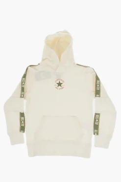 Best ALL STAR CHUCK TAYLOR Felpa Hoodie in Cotone Garzato con Banda Logata Bambino Abbigliamento