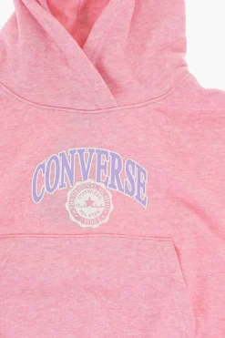 Online ALL STAR CHUCK TAYLOR Felpa Hoodie in Cotone Garzato con Logo Stampato Abbigliamento