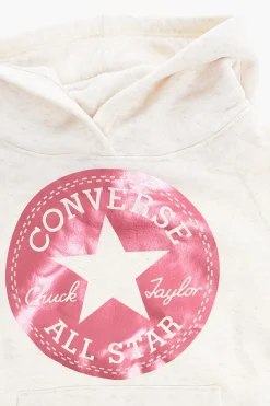 Outlet ALL STAR CHUCK TAYLOR Felpa Hoodie in Misto Cotone Felpato con Maxi Logo Glitterato Abbigliamento