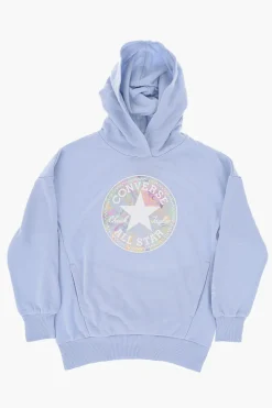 ALL STAR CHUCK TAYLOR Felpa Hoodie in Tinta Unita con Maxi Logo Stampato>Converse KIDS Hot