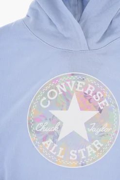 ALL STAR CHUCK TAYLOR Felpa Hoodie in Tinta Unita con Maxi Logo Stampato>Converse KIDS Hot