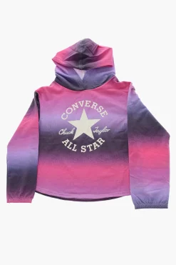 ALL STAR CHUCK TAYLOR Felpa Hoodie BOXY FIT Effetto Sfumato>Converse KIDS New