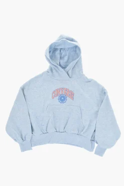 New ALL STAR CHUCK TAYLOR Felpa Hoodie in Cotone Garzato con Logo Stampato Abbigliamento