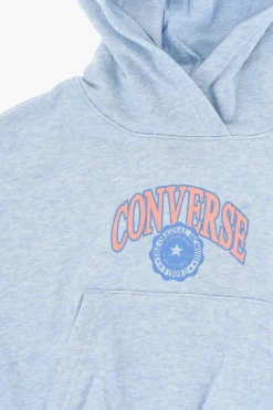New ALL STAR CHUCK TAYLOR Felpa Hoodie in Cotone Garzato con Logo Stampato Abbigliamento