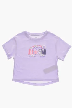ALL STAR CHUCK TAYLOR Set T-Shirt Girocollo con Logo in Rilievo e Shorts Effetto Tie-Dye>Converse KIDS New