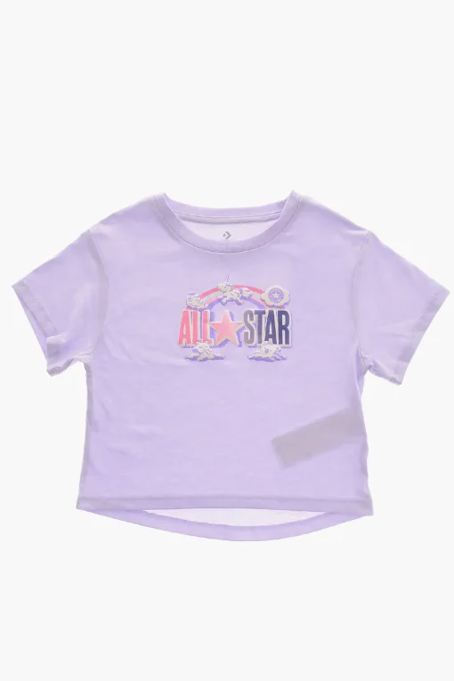 ALL STAR CHUCK TAYLOR Set T-Shirt Girocollo con Logo in Rilievo e Shorts Effetto Tie-Dye>Converse KIDS New