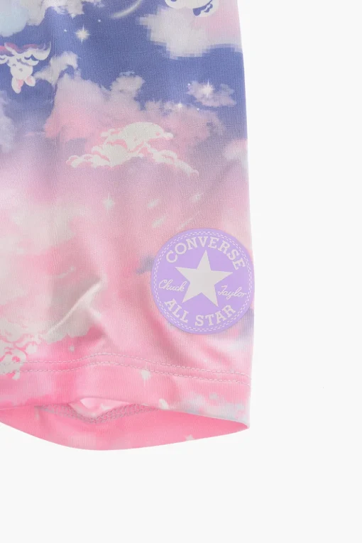 ALL STAR CHUCK TAYLOR Set T-Shirt Girocollo con Logo in Rilievo e Shorts Effetto Tie-Dye>Converse KIDS New